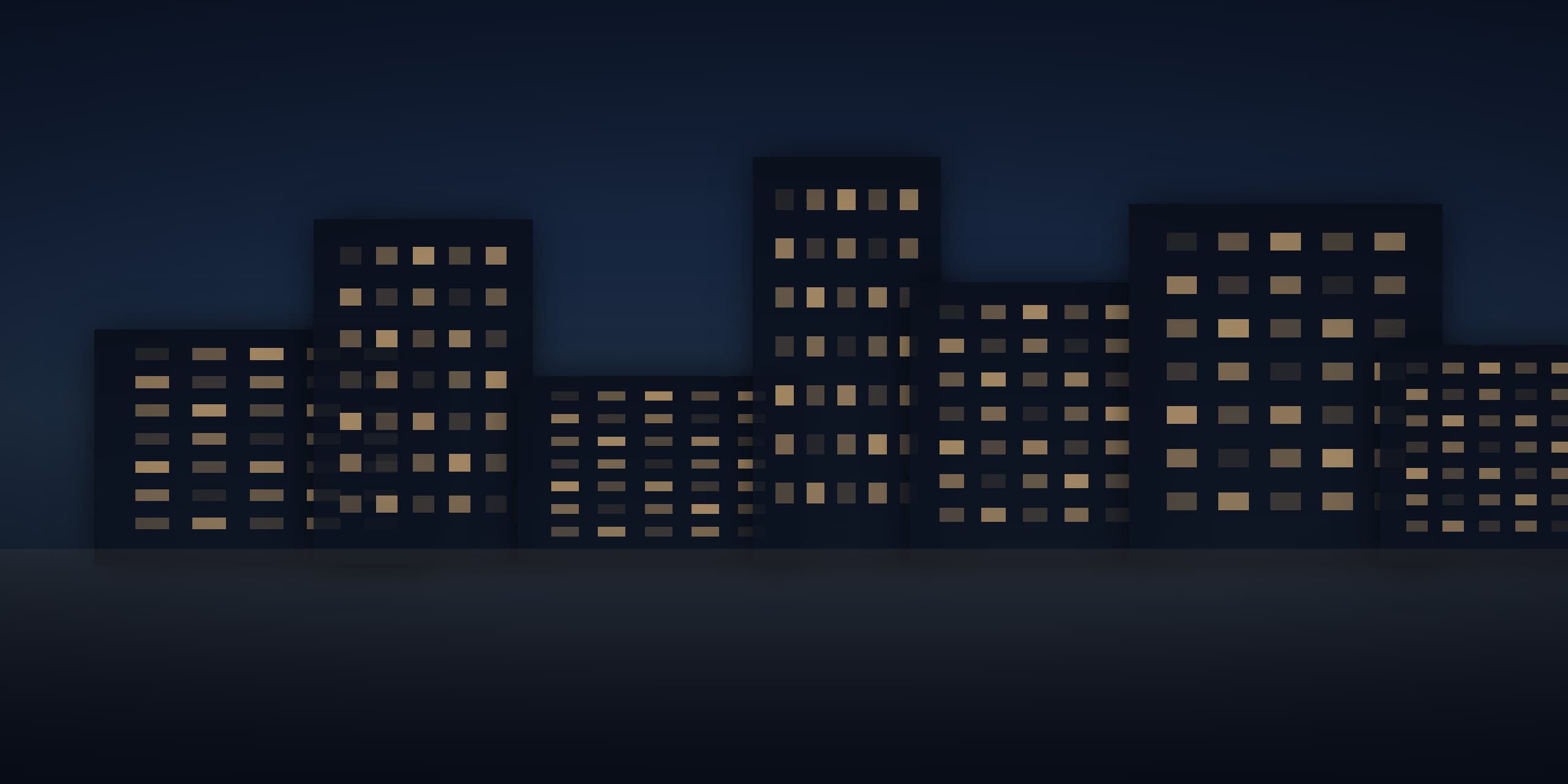 Projektlandschaft zur blauen Stunde